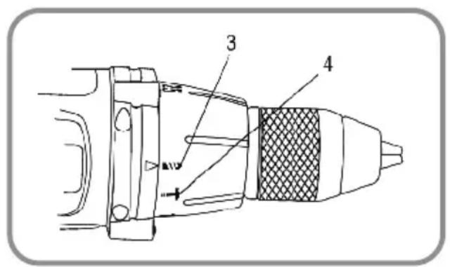 Technical diagram of a mechanical component with numbered parts labeled 3 and 4