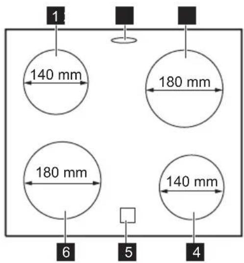 ZANUSSI ZCV55001XA - Cooking surface layout - 1