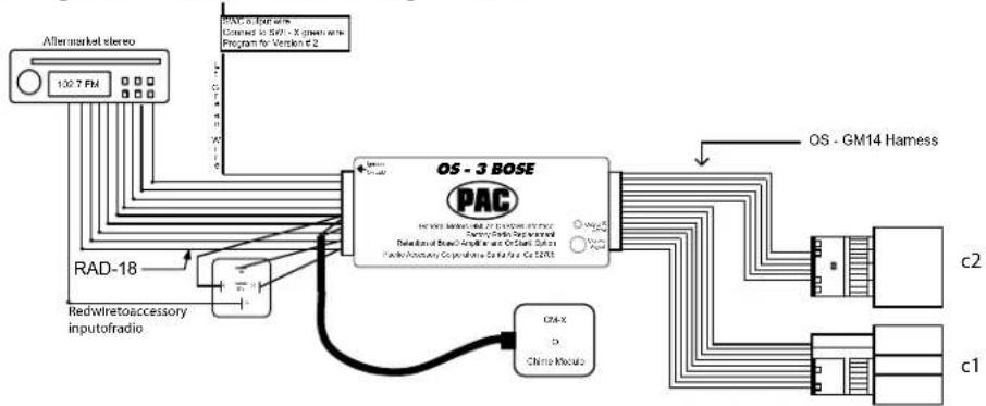 PAC OnStar OS-3BOSE - Standard Bose®: Connecting to the vehicle's Bose® amplifier (All Other Listed Vehicles) - 1