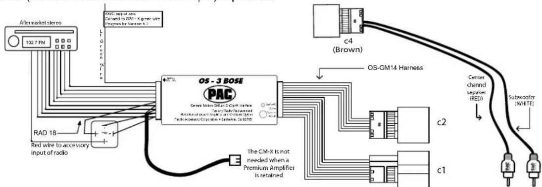 PAC OnStar OS-3BOSE - Standard Bose®: Connecting to the vehicle's Bose® amplifier (All Other Listed Vehicles) - 3