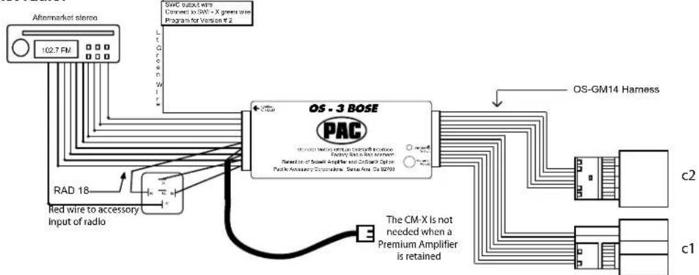 PAC OnStar OS-3BOSE - Standard Bose®: Connecting to the vehicle's Bose® amplifier (All Other Listed Vehicles) - 2