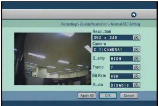 Digital Watchdog DW716N-1000 - Normal REC Setting - 1
