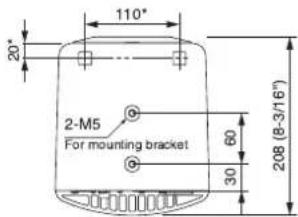 110° 20° 2-M5 For mounting bracket 60 30 208 (8-3/16")