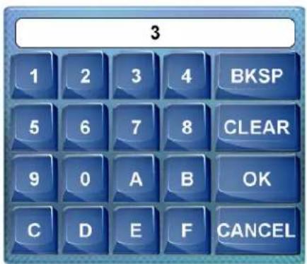 3 1 2 3 4 BKSP 5 6 7 8 CLEAR 9 0 A B OK C D E F CANCEL