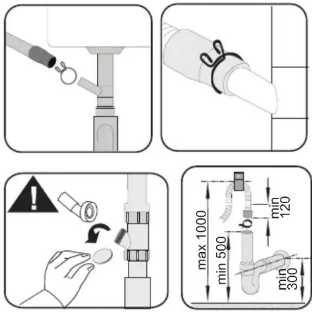 BEKO BDFN15420W - Connection to the drain - 1