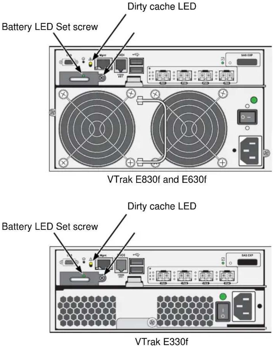 Promise Technology VTrak E630f - Installing a New Battery - 1