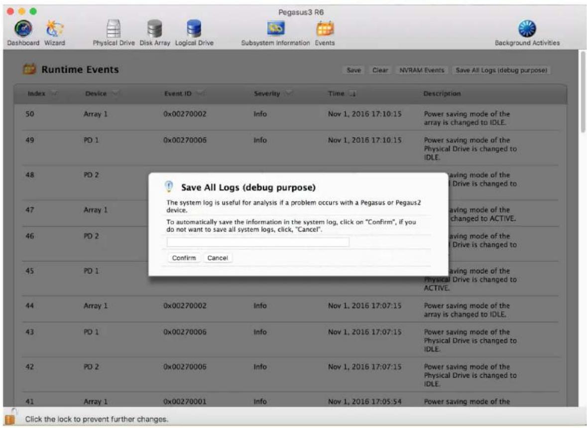 Promise Technology Pegasus3 R4 - Saving All Logs - 1
