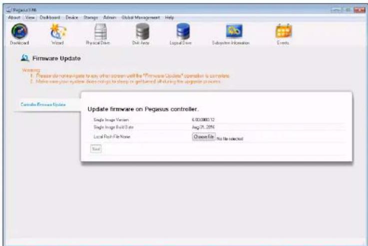 Promise Technology Pegasus3 R4 - Step 7: Check firmware version with Pegasus Utility - 1
