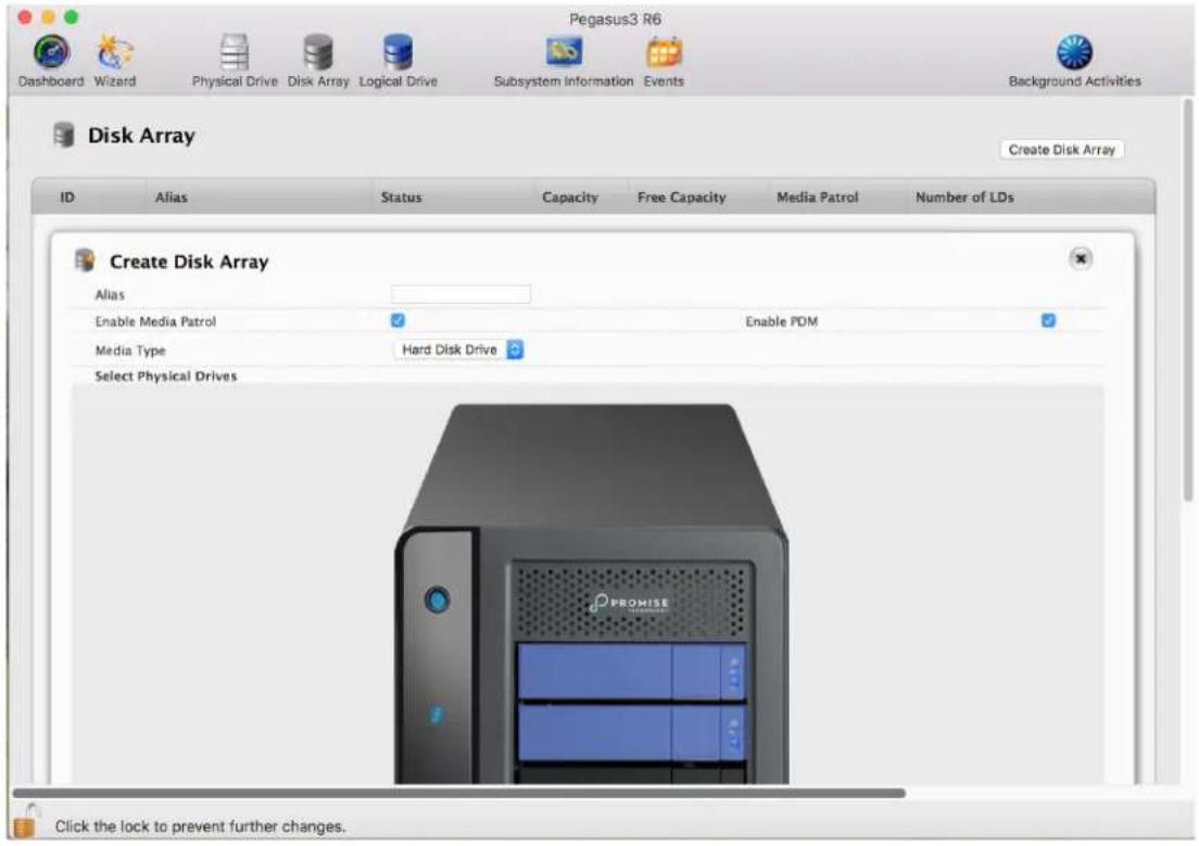 Promise Technology Pegasus3 R4 - Creating a Disk Array Manually - 1