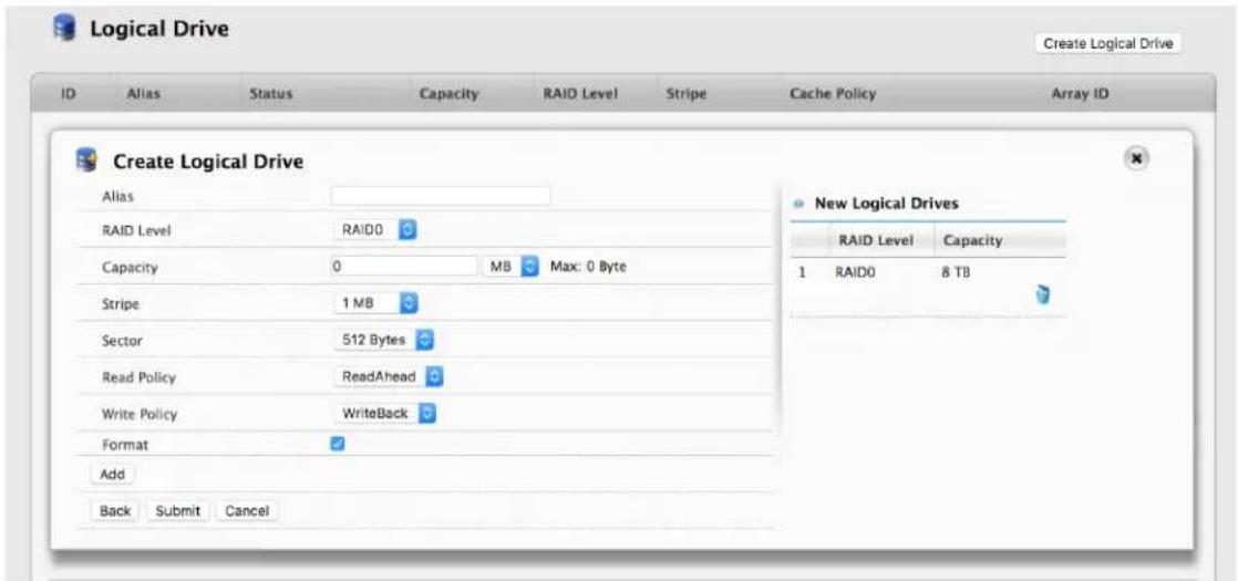 Promise Technology Pegasus3 R4 - Creating a Logical Drive Manually - 1