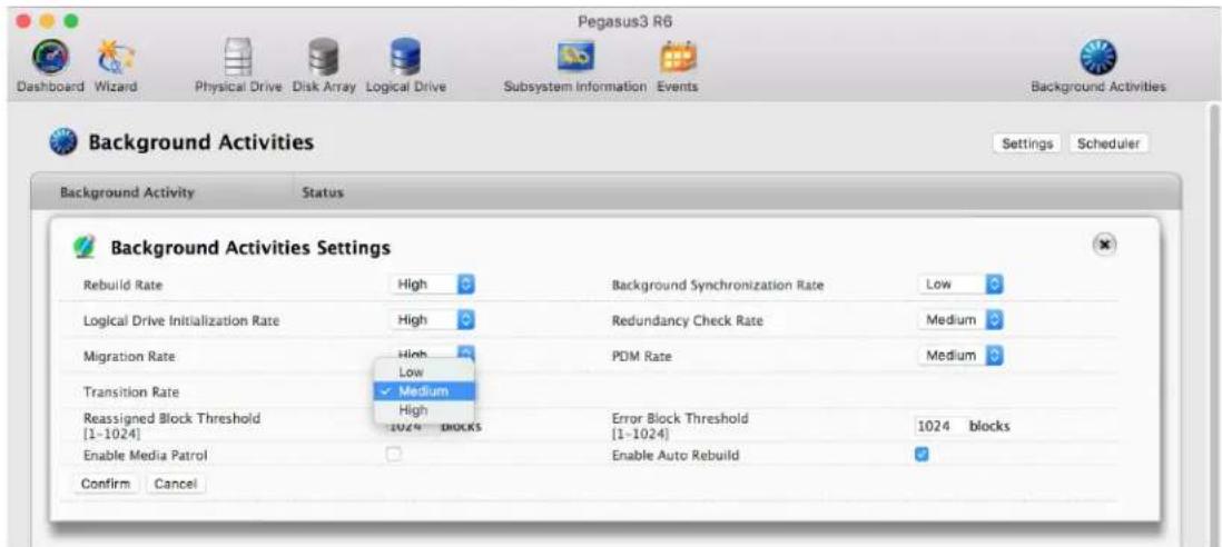 Promise Technology Pegasus3 R4 - Making Transition Settings - 1