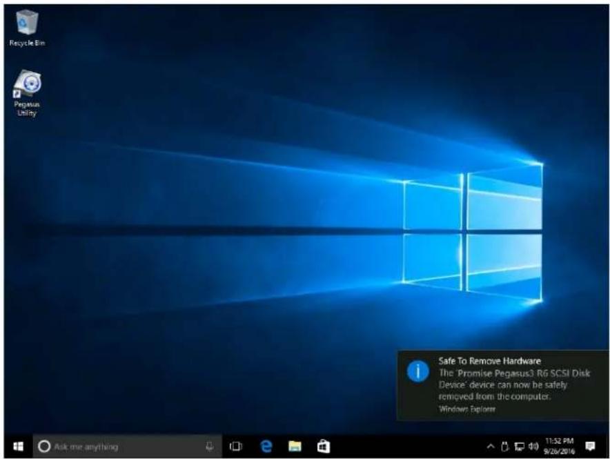 Promise Technology Pegasus3 R4 - Safely Remove Pegasus3 on Windows 10 - 2