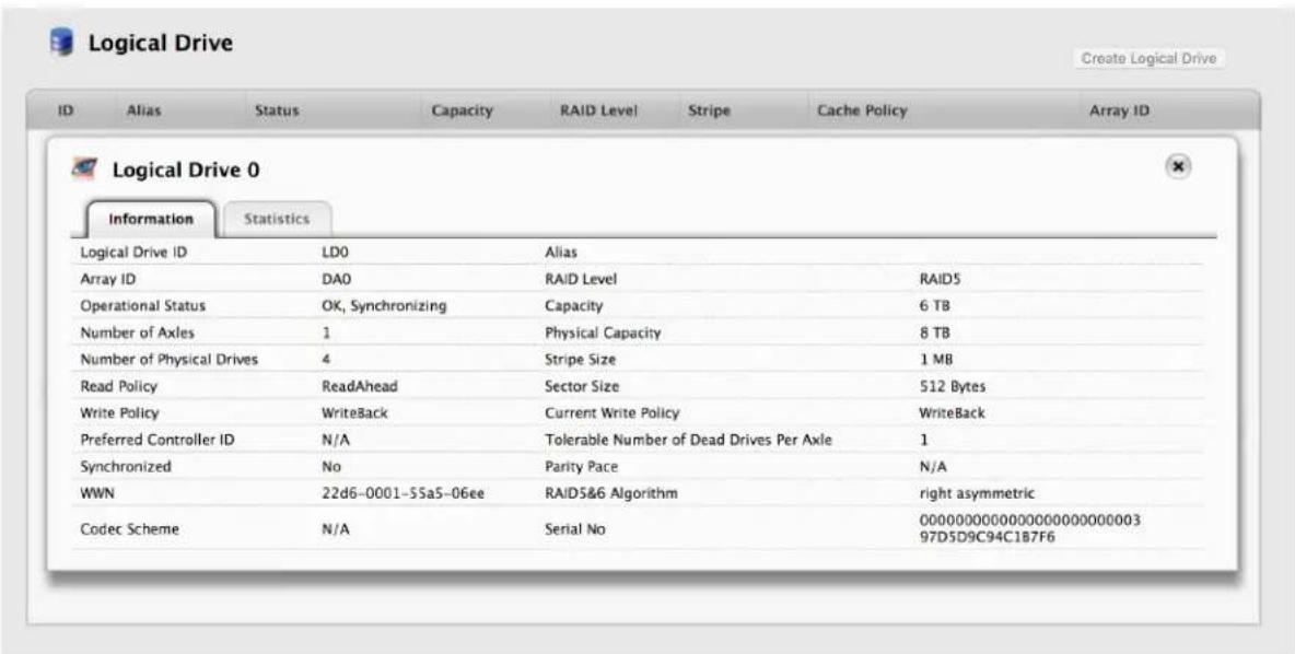 Promise Technology Pegasus3 R4 - Logical Drive Information - 1