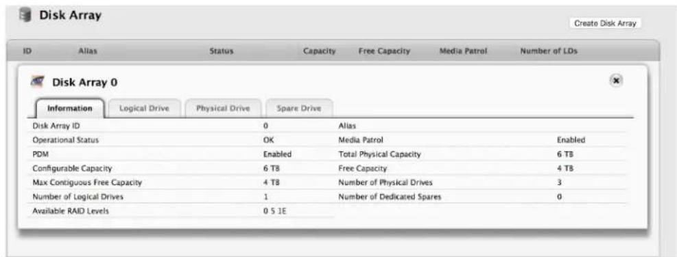 Promise Technology Pegasus3 R4 - Viewing Disk Array Information - 1