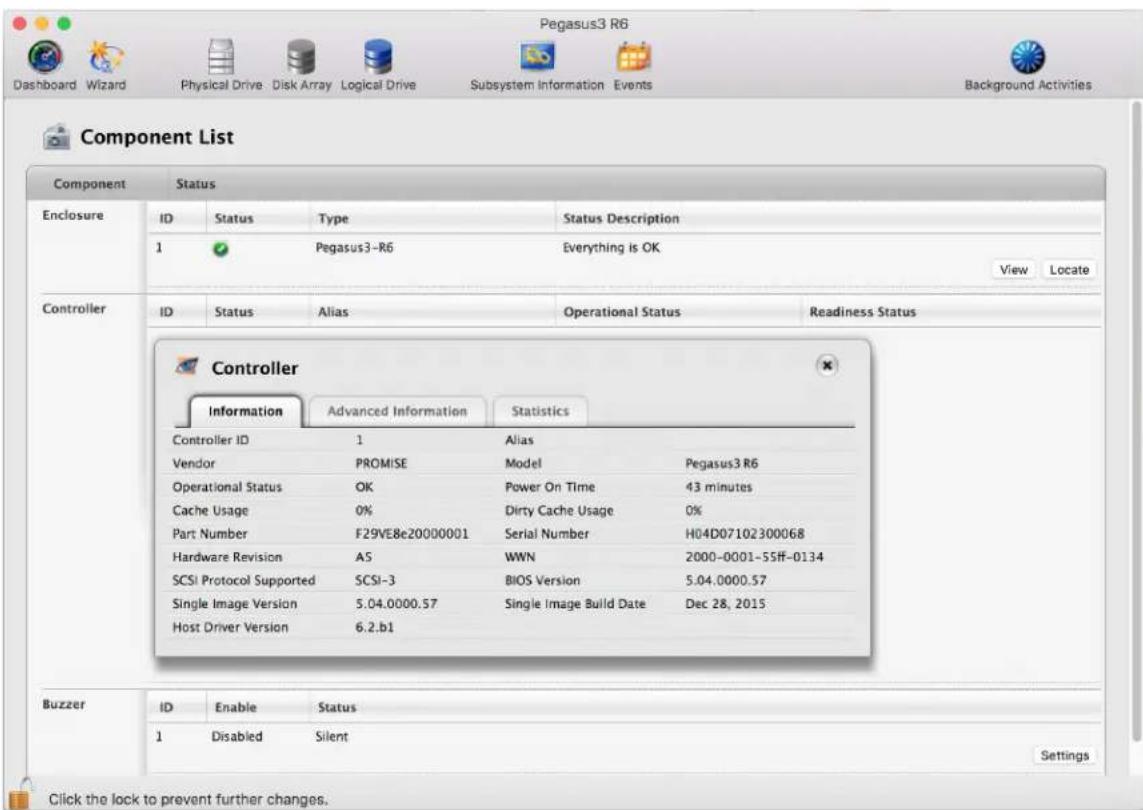 Promise Technology Pegasus3 R4 - Viewing Controller Information - 1