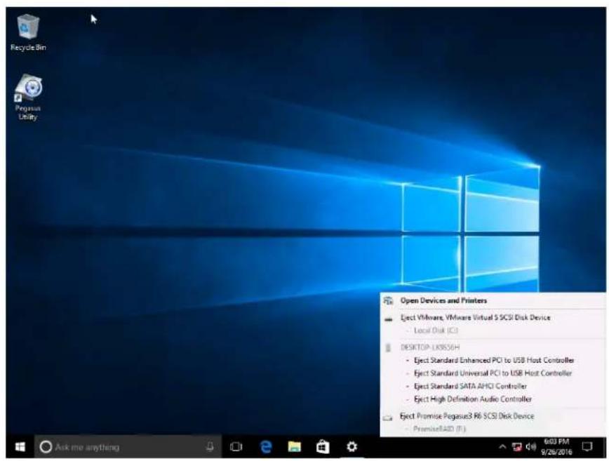 Promise Technology Pegasus3 R4 - Safely Remove Pegasus3 on Windows 10 - 1