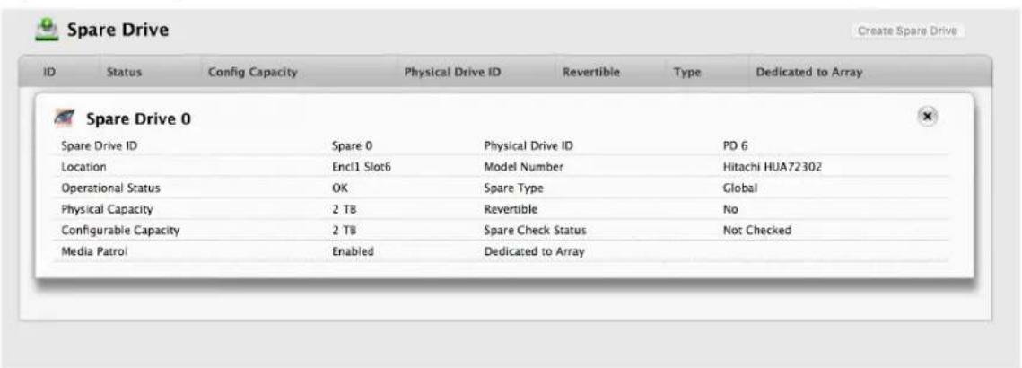 Promise Technology Pegasus3 R4 - Viewing Spare Drive Information - 1
