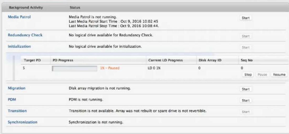 Promise Technology Pegasus3 R4 - Background Activities - 1