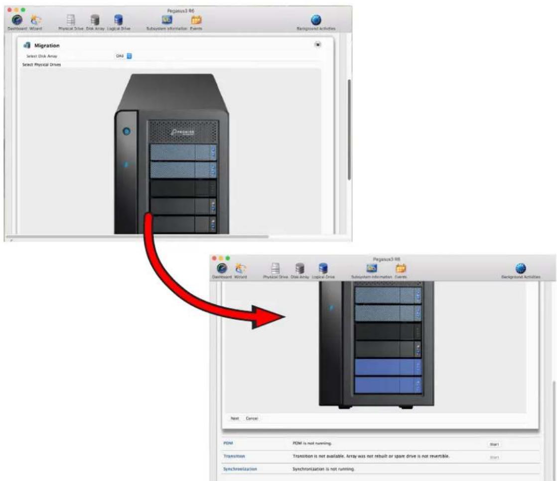 Promise Technology Pegasus3 R4 - Migrating a Logical Drive - 1