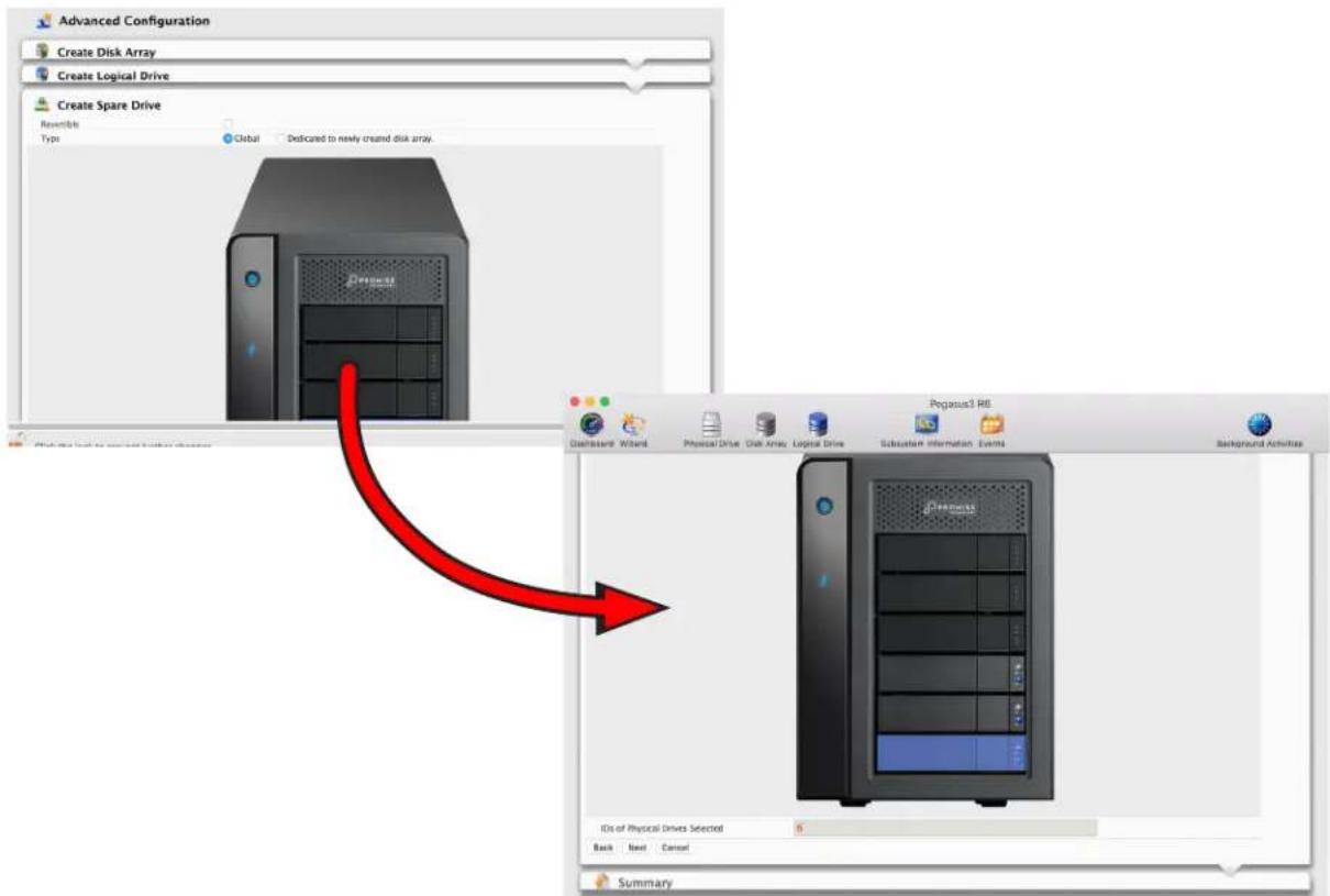 Promise Technology Pegasus3 R4 - Advanced Configuration - Create Spare Drive - 1