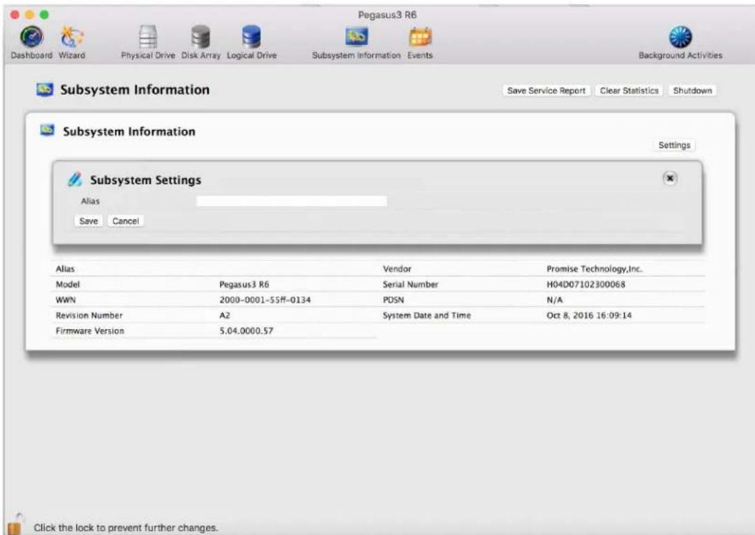 Promise Technology Pegasus3 R4 - Making Subsystem Settings - 1