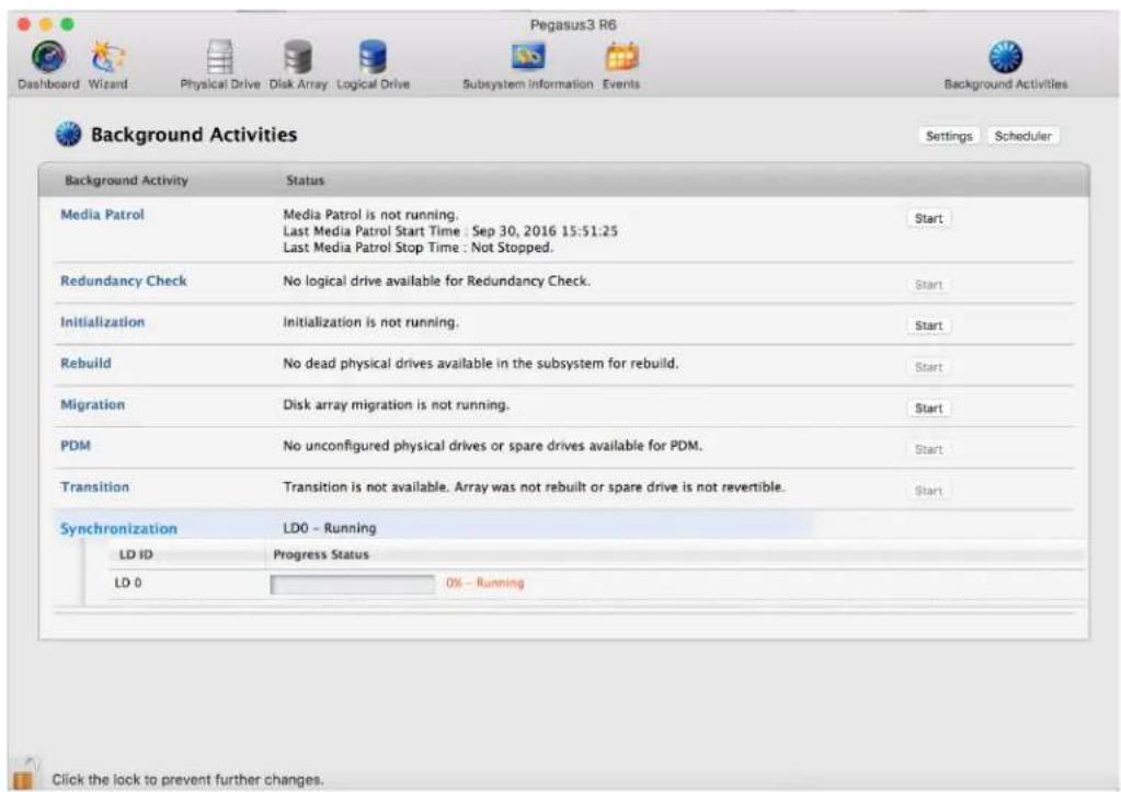 Promise Technology Pegasus3 R4 - Background Activities - 1