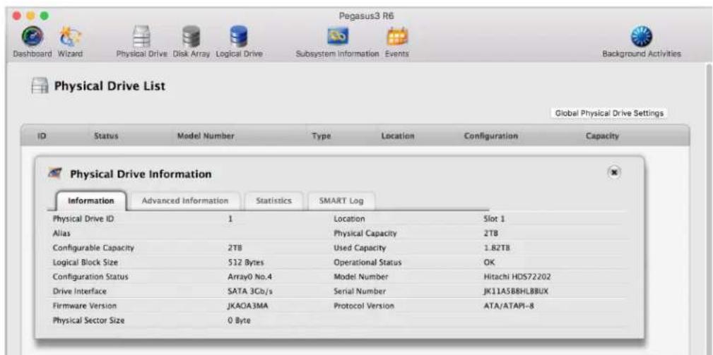 Promise Technology Pegasus3 R4 - Viewing Physical Drive Information - 1
