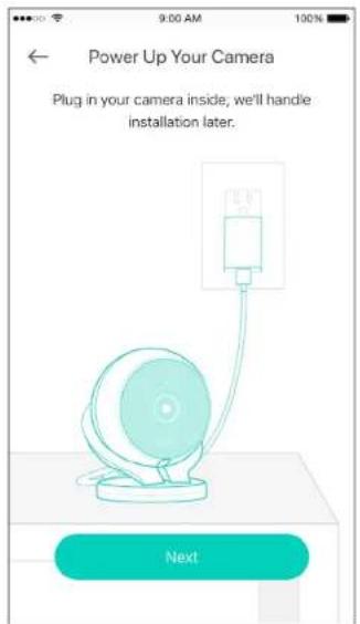 Power Up Your Camera Plug in your camera inside, we'll handle installation later. Next