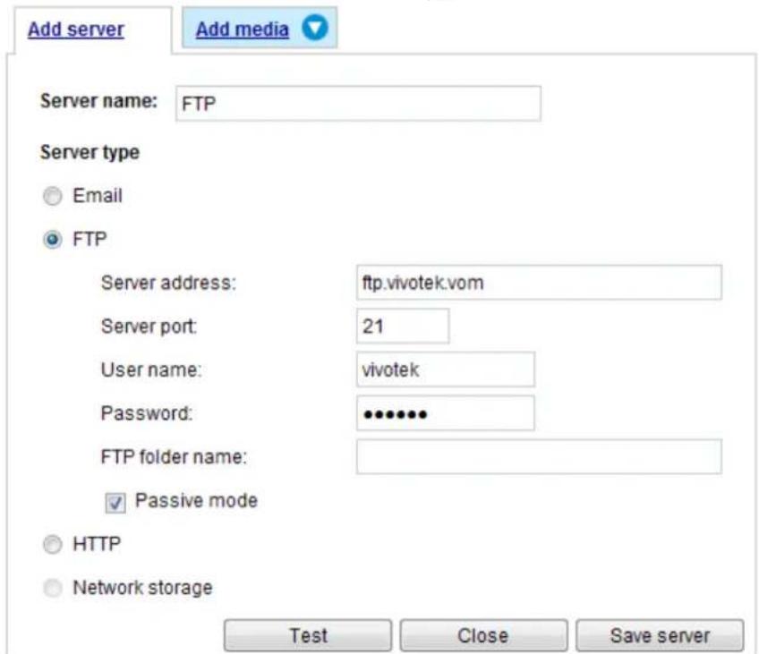 Vivotek Fisheye FE9582-EHNV - Server type - FTP - 1