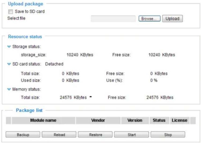 Vivotek Fisheye FE9582-EHNV - Applications > Package management - a.k.a., VADP (VIVOTEK Application Development Platform) - 1