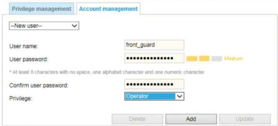 Vivotek Turret Dome IT9388-HT - Security > User accounts - 1