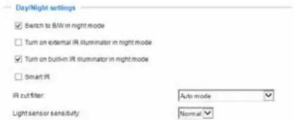 Vivotek Bullet IB8377-H - Day/Night Settings - 1