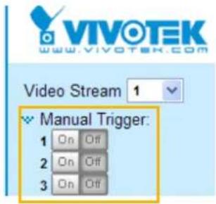 Vivotek Bullet IB8377-H - ■ Manual Triggers - 2