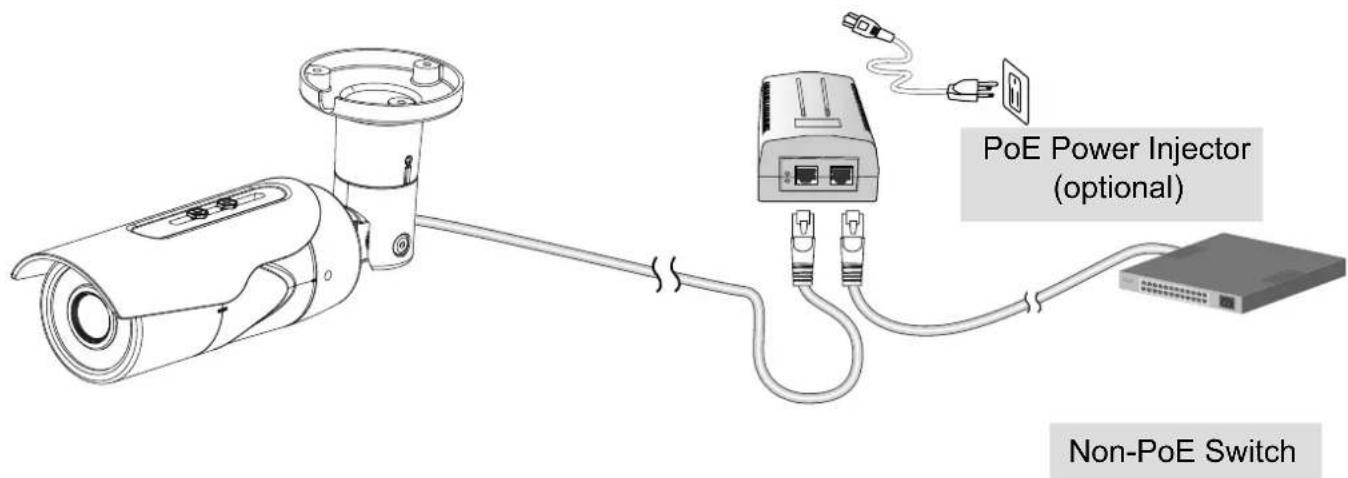 Vivotek Bullet IB8377-H - When using a non-PoE switch - 1