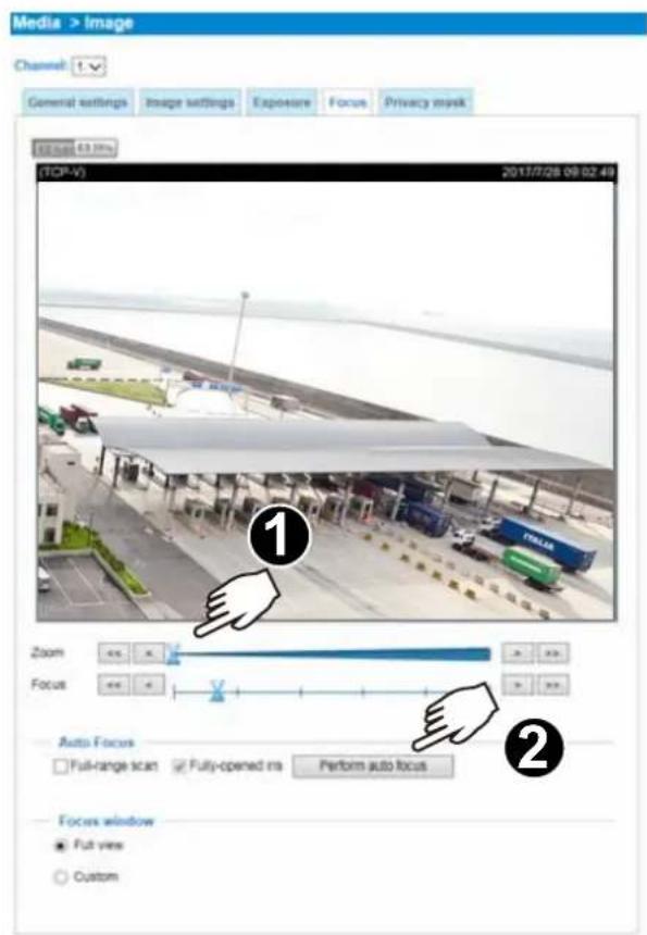 Vivotek Bullet IB9387-EHT - Configuration > Media > Image > Focus - 1