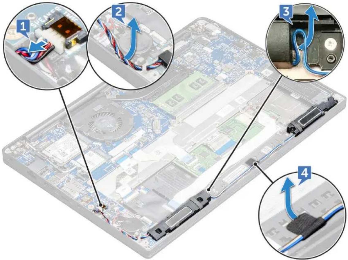 DELL Latitude 7380 - Removing speaker module - 2