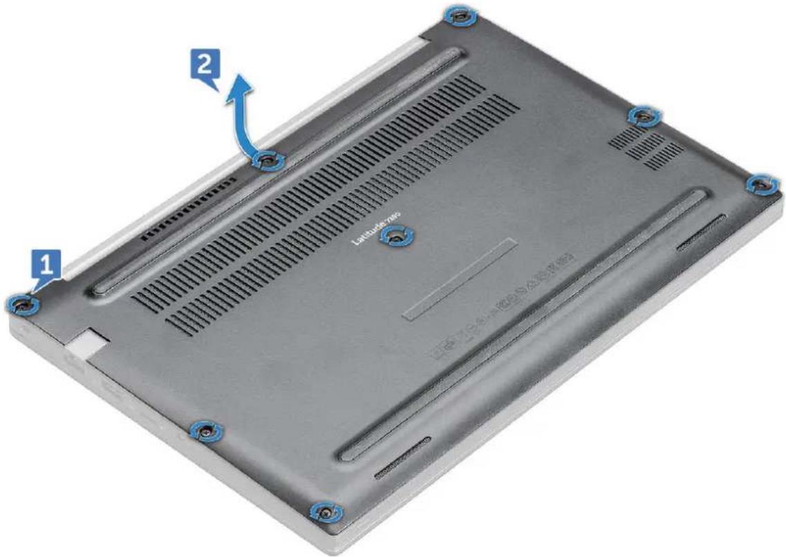 DELL Latitude 7380 - Removing base cover - 1