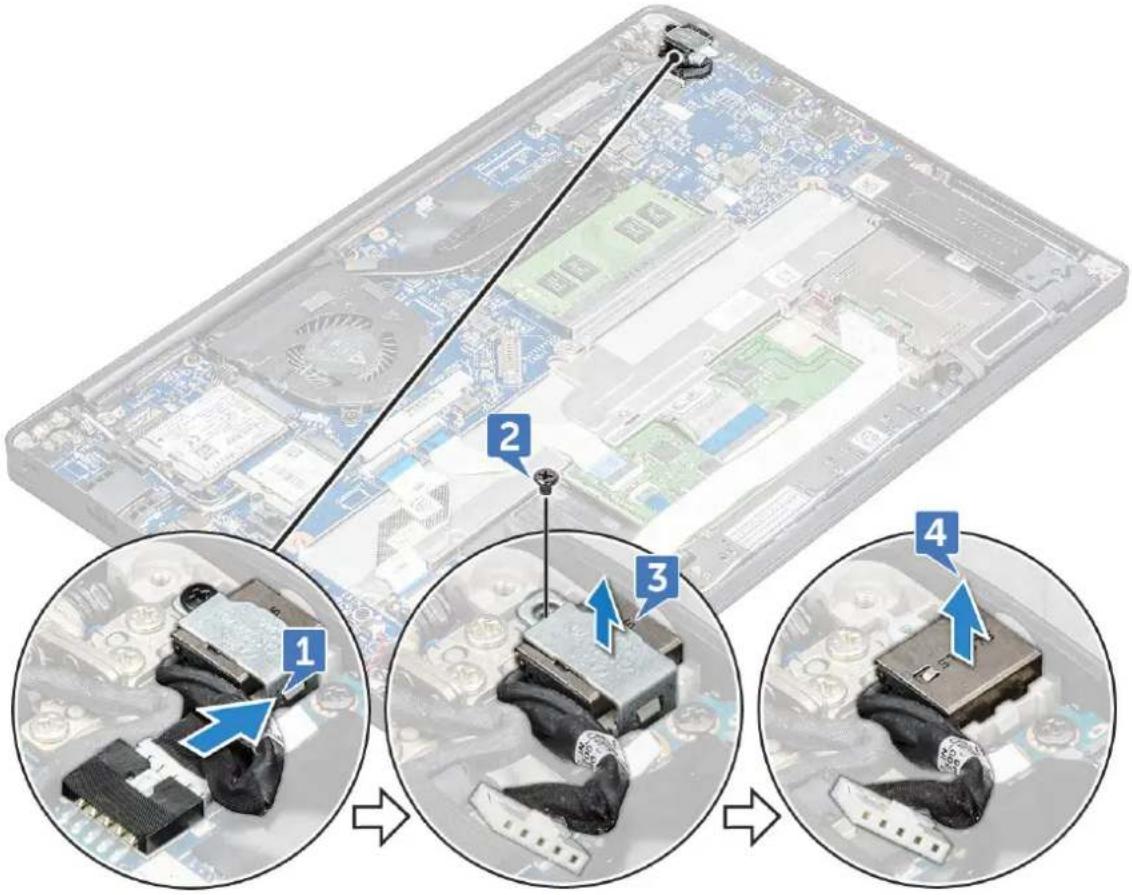 DELL Latitude 7380 - Removing power connector port - 1