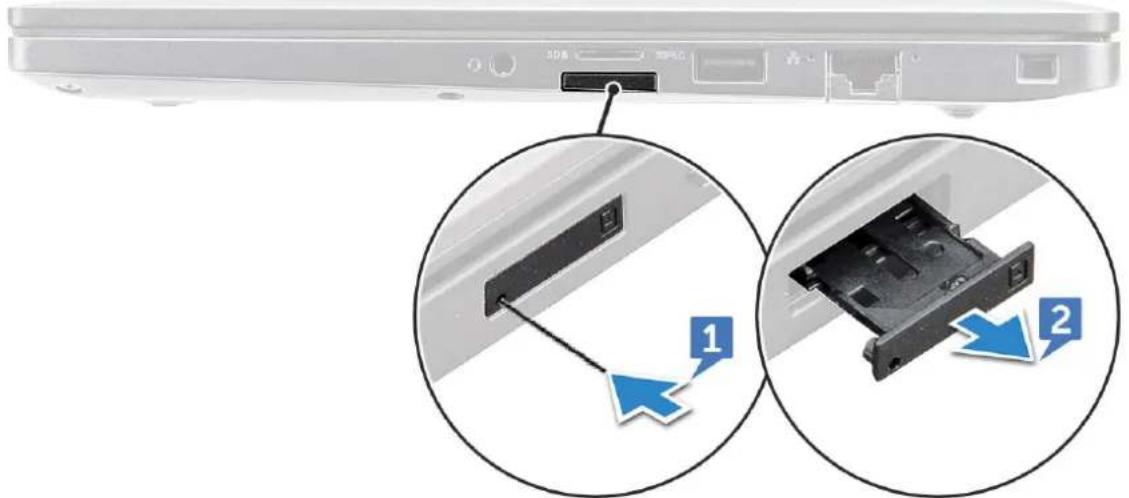 DELL Latitude 7380 - Removing SIM card or SIM card tray - 3