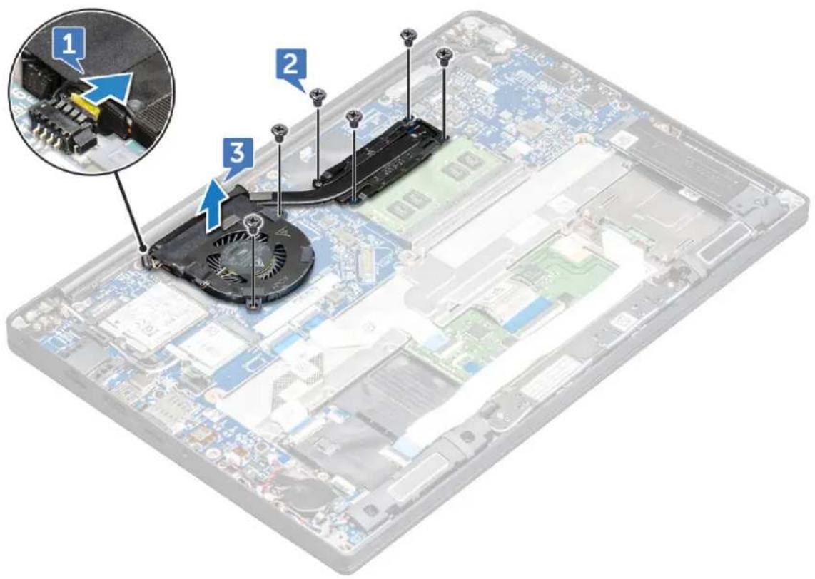 DELL Latitude 7380 - Removing heat sink assembly - 3