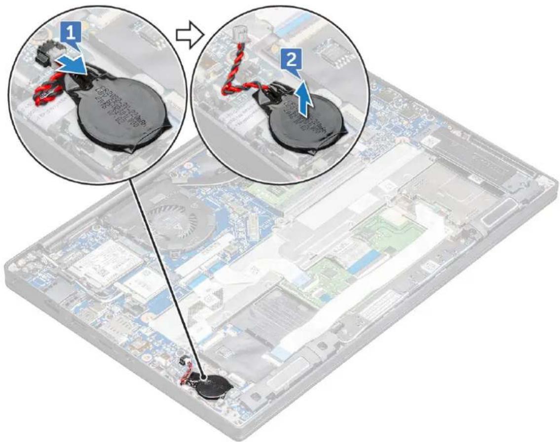 DELL Latitude 7380 - Removing the coin cell battery - 1