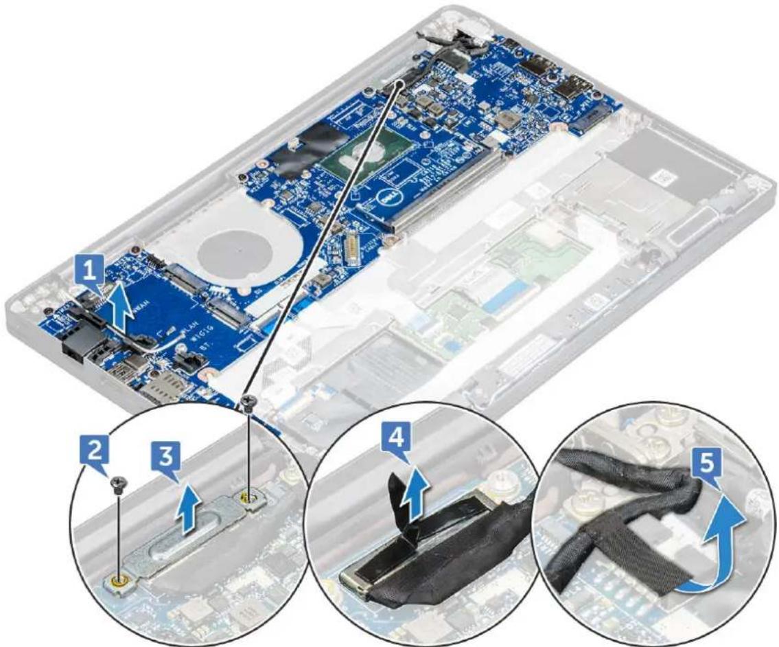 DELL Latitude 7380 - Removing system board - 3