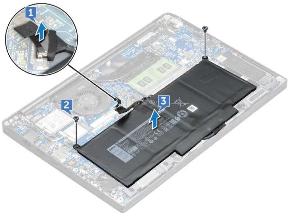 DELL Latitude 7380 - Removing 4-cell battery - 1