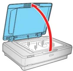 Illustration eines Laptops mit geöffnetem Deckel und einem roten gebogenen Pfeil, der den Griff anzeigt (kein Text oder Symbole)
