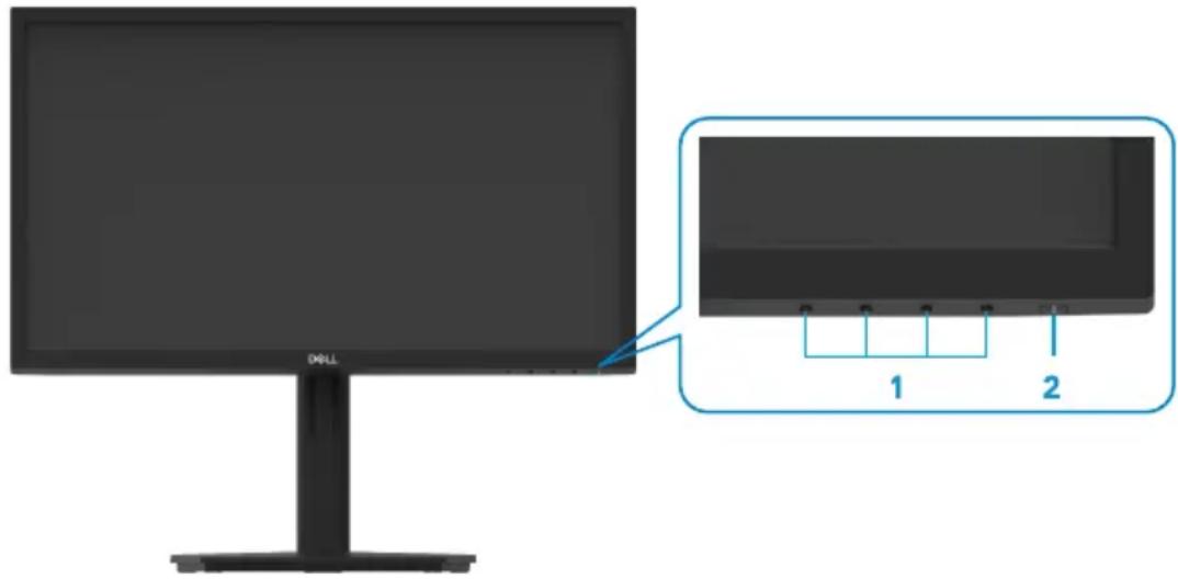 DELL E Series E2222HS - Übersicht über Funktionen und Bedienelemente - 1
