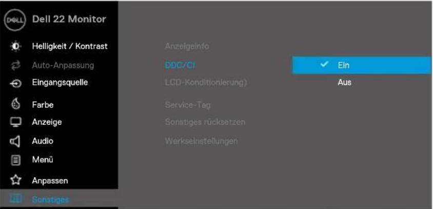 DELL E Series E2222HS - Auf das OSD-Menü zugreifen - 23