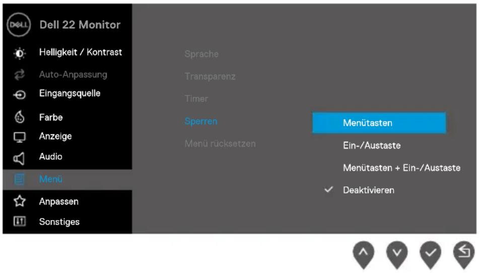 DELL E Series E2222HS - Verwenden Sie zum Sperren der Taste(n) das Sperren-Menü. - 1
