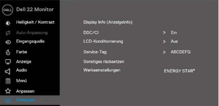 DELL E Series E2222HS - Auf das OSD-Menü zugreifen - 19
