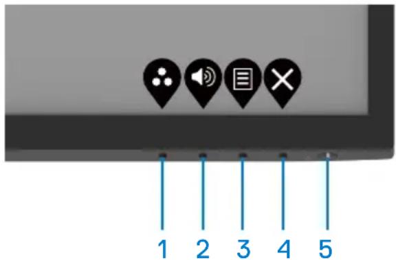 DELL E Series E2222HS - Bedienelemente an der Frontblende verwenden - 1