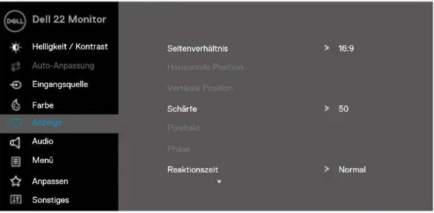 DELL E Series E2222HS - Auf das OSD-Menü zugreifen - 13